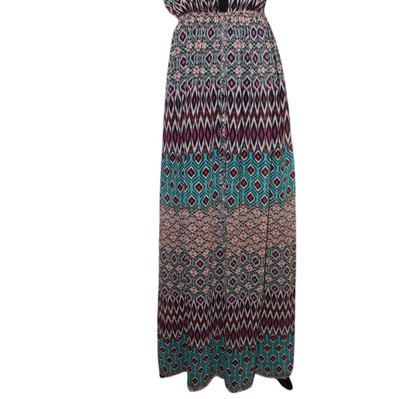FALL SALE! Doe & Rae Maxi Dress COLORFUL GEOMETRIC PRINT S EUC - Picture 2 of 15